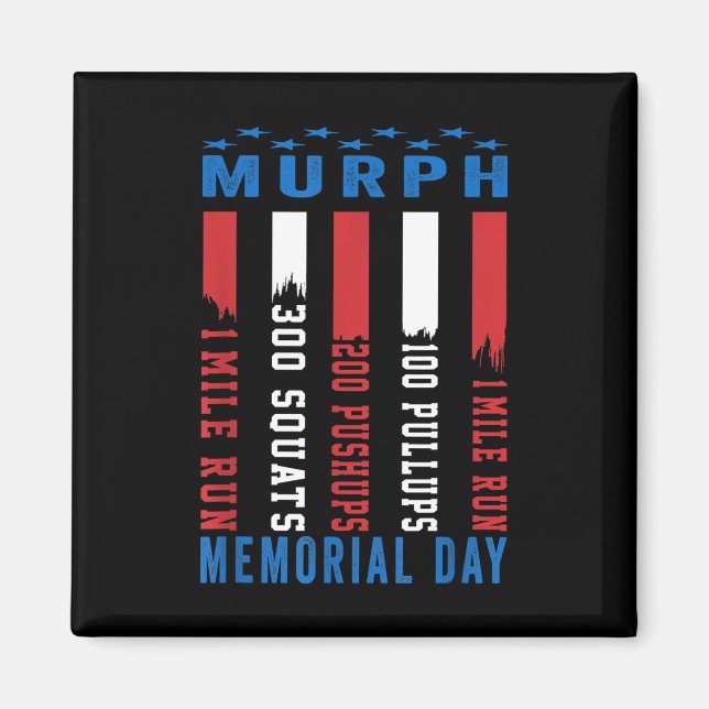 Murph Challenge American Memorial Day Workout Magnet (Vorne)