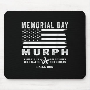 Murph Challenge Memorial Day Workout Gym Us Flag Mousepad
