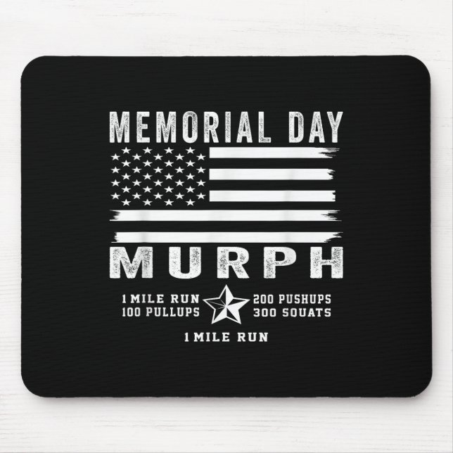 Murph Challenge Memorial Day Workout Gym Us Flag Mousepad (Vorne)