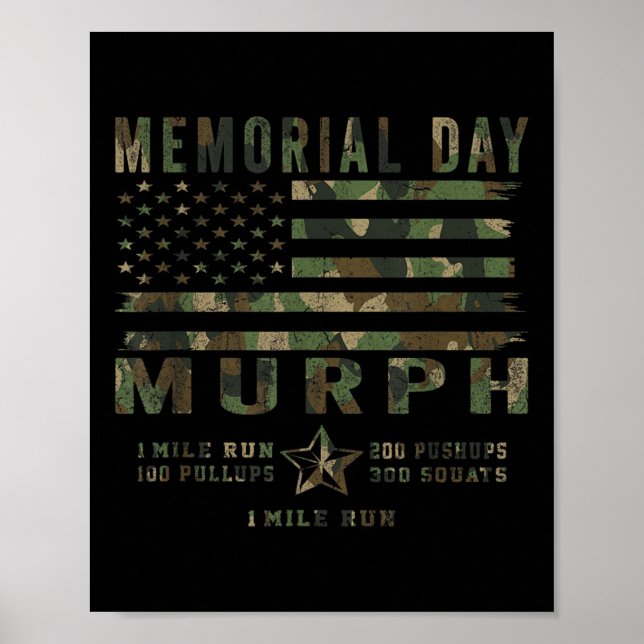 Murph Challenge Memorial Day Workout Gym Us Poster (Vorne)