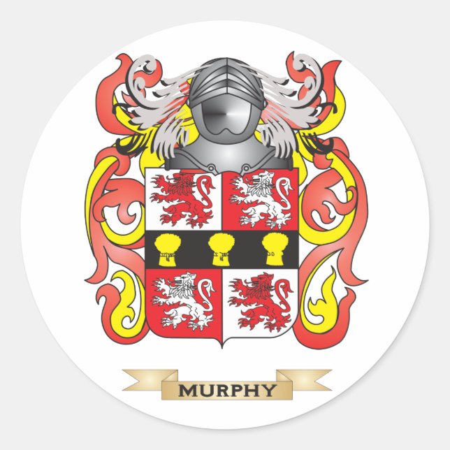 Murphy Coat of Arms (Family Crest) Runder Aufkleber (Vorderseite)