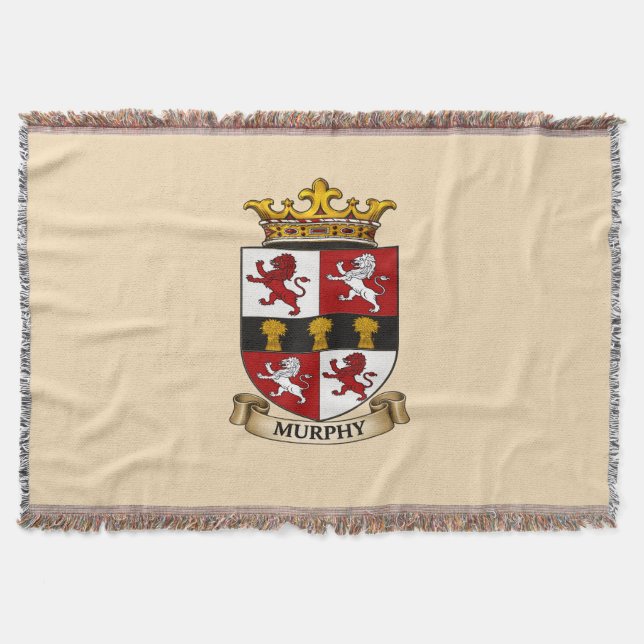 Murphy Family Coat of Arms Throw Blanket Decke (Vorderseite)