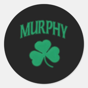 Murphy Irish Family Kleeblatt St Patricks Day Runder Aufkleber