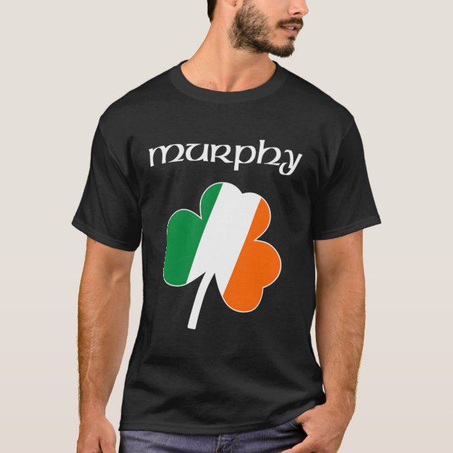 Murphy Irish Nachname Gift Ireland Flag Kleeblatt T-Shirt (Vorderseite)
