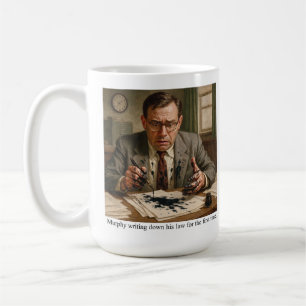 Murphy schreibt sein Gesetz zum ersten Mal nieder. Kaffeetasse
