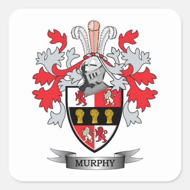 Murphy-Wappen Quadratischer Aufkleber (Vorderseite)