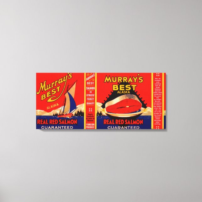 Murray Best Brand Lachs Label - Alaska Leinwanddruck (Vorderseite)