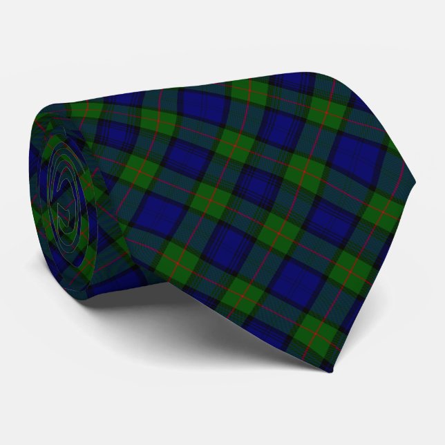 Murray tartan Blau kariert Krawatte (Gerollt)