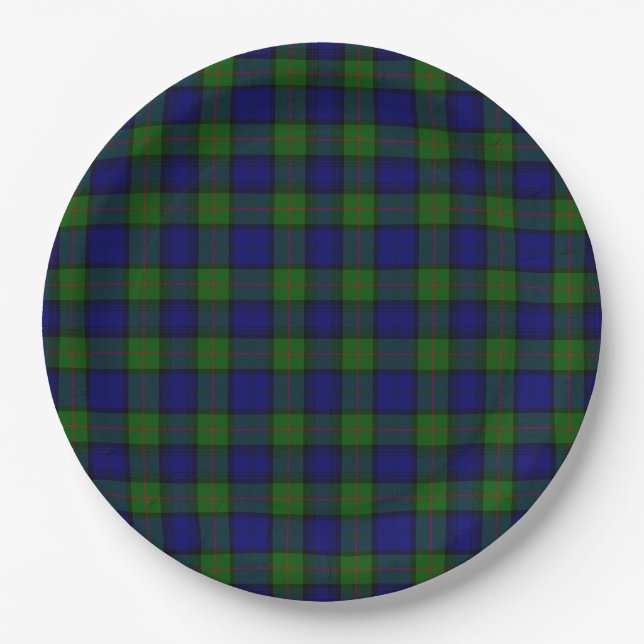 Murray tartan Blau kariert Pappteller (Vorderseite)