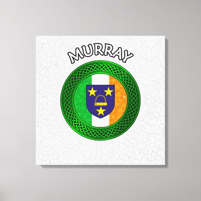 Murray Wappen & Celtic Knot on Kleeblatt Leinwand  (Vorderseite)
