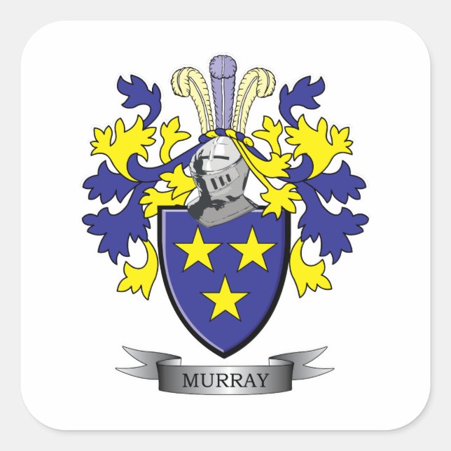 Murray-Wappen Quadratischer Aufkleber (Vorderseite)