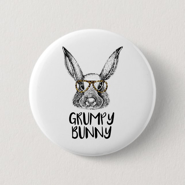 Mürrchen-Hase Lustiger passender Osterhase-Eier-Su Button (Vorderseite)