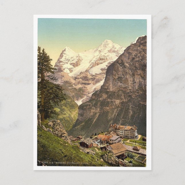 Murren, Hotel-DES-Alpen, Bernese Oberland, Postkarte (Vorderseite)