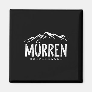 Murren Schweiz Berge Schweizer Skifahrer Skifahren Magnet