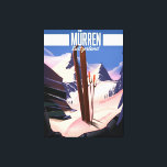 Murren Schweiz Skipposter Kunstdruck. Leinwanddruck<br><div class="desc">Murren Switzerland Skipposter in einem schönen Vintagen oder Retro-Stil.</div>