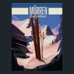 Murren Schweiz Skipposter Kunstdruck. Poster<br><div class="desc">Murren Switzerland Skipposter in einem schönen Vintagen oder Retro-Stil.</div>