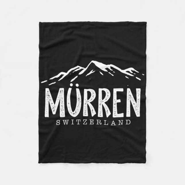 Murren Switzerland Mountains Swiss Skier Skiing  Fleecedecke (Vorderseite)