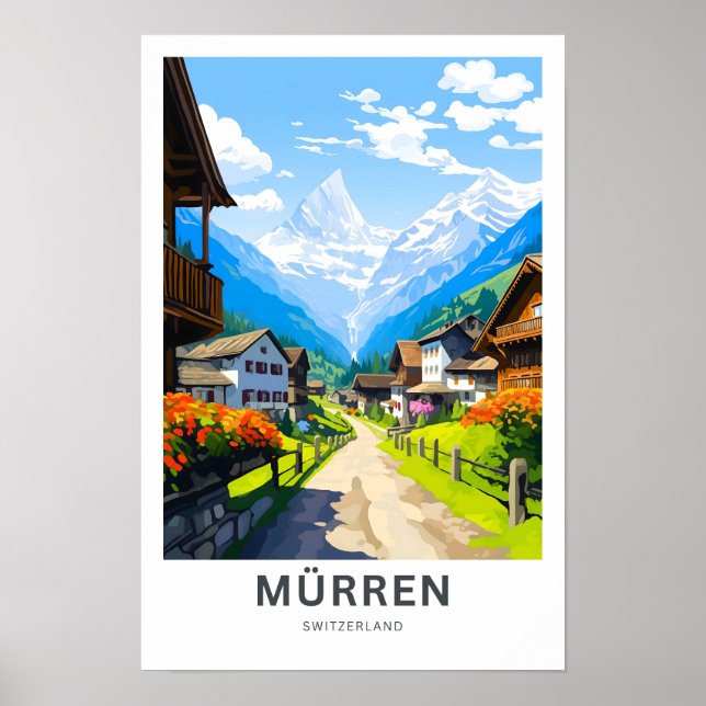 Murren Switzerland Travel Print Poster (Vorne)