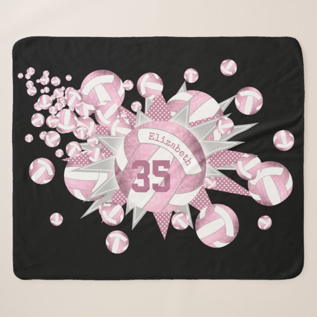 Mürrisch staubige Rose, weiße Volleybälle und Ster Sherpadecke (Vorderseite (Horizontal))