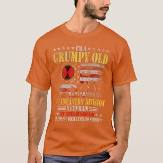 Mürrische alte 7. Infanterie-Divisionsflagge Milit T-Shirt