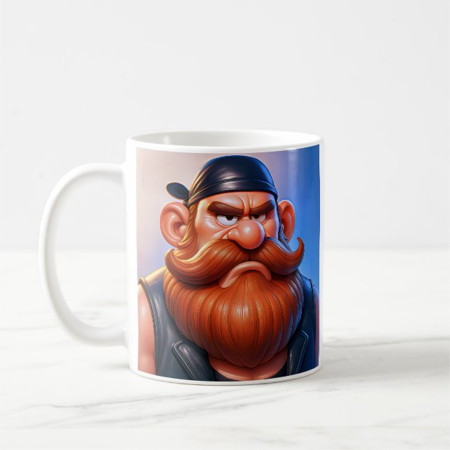 Mürrische Biker-Kunst Kaffeetasse (Links)