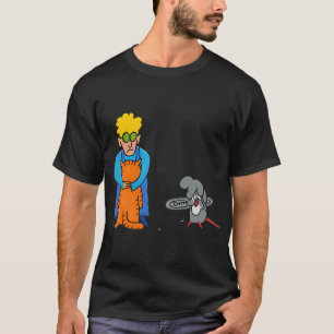 Mürrische Dame, Katzenumarmung und schuldiges Maus T-Shirt