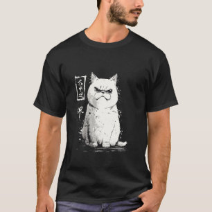 Mürrische dicke Katze japanische Kunst I Chonk-Kat T-Shirt