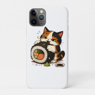 Mürrische Dreifarbenkatze Sushi-Liebhaberin Case-Mate iPhone Hülle