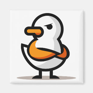 Mürrische Ente Minimalistische Cartoon-Maskottchen Magnet