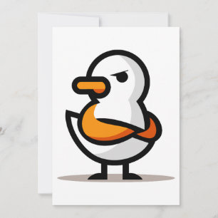 Mürrische Ente Minimalistischer Cartoon-Maskottche Ankündigung