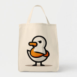 Mürrische Ente Minimalistischer Cartoon-Maskottche Tragetasche