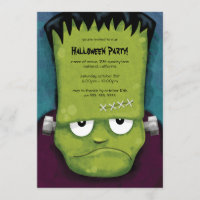 Mürrische Frankenstein Halloween-Party-Einladung