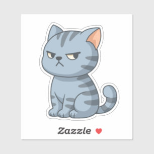 Mürrische Graue Tabby-Katze Aufkleber
