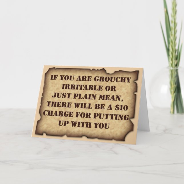 Mürrische Gruß-Karte Karte (Vorderseite)