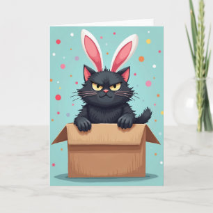 Mürrische Häschen-Katze-Spaßkarte Karte