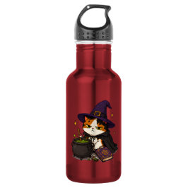 Mürrische Hexenkatze Halloween Edelstahlflasche