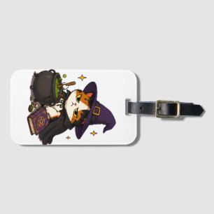 Mürrische Hexenkatze Halloween Gepäckanhänger