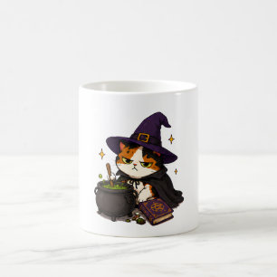 Mürrische Hexenkatze Halloween Kaffeetasse