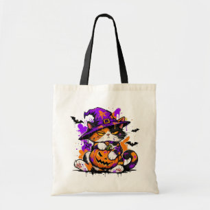 Mürrische Hexenkatze Halloween Tragetasche