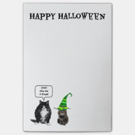 Mürrische Katze Halloweens/geschnittene Kätzchen Post-it Klebezettel
