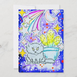 Mürrische Katze & Kaktus Einladung