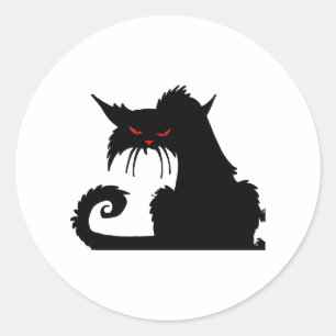 Mürrische Katze Runder Aufkleber