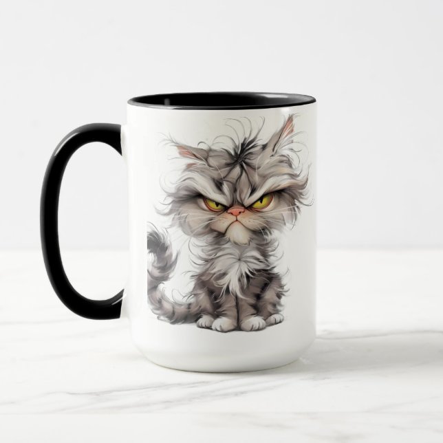 mürrische Katze Tasse (Links)