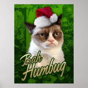 Mürrische Katzen-frohe Weihnachten/Bah Humbug Poster