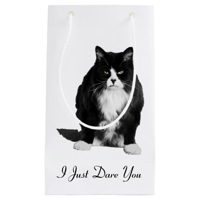 Mürrische Katzen-Geschenk-Tasche Kleine Geschenktüte (Vorderseite)