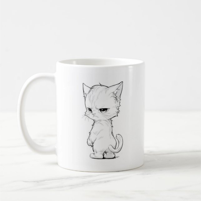Mürrische Katzen-Kaffeetasse Kaffeetasse (Links)