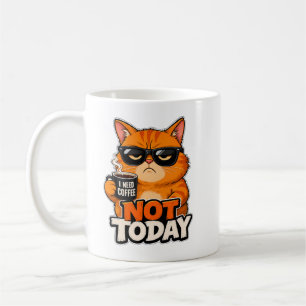 Mürrische Orange Katze Nicht Heute Kaffeetasse
