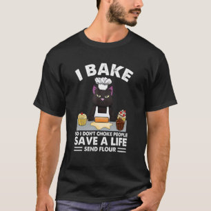 Mürrische schwarze Katze Backen Ich backe, damit i T-Shirt