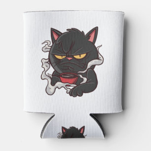 Mürrische schwarze Katze - Kaffeeliebhaber Dosenkühler