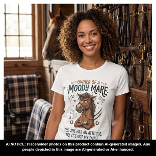Mürrische Stute Pferde Attitüde Stall Leben Humor T-Shirt